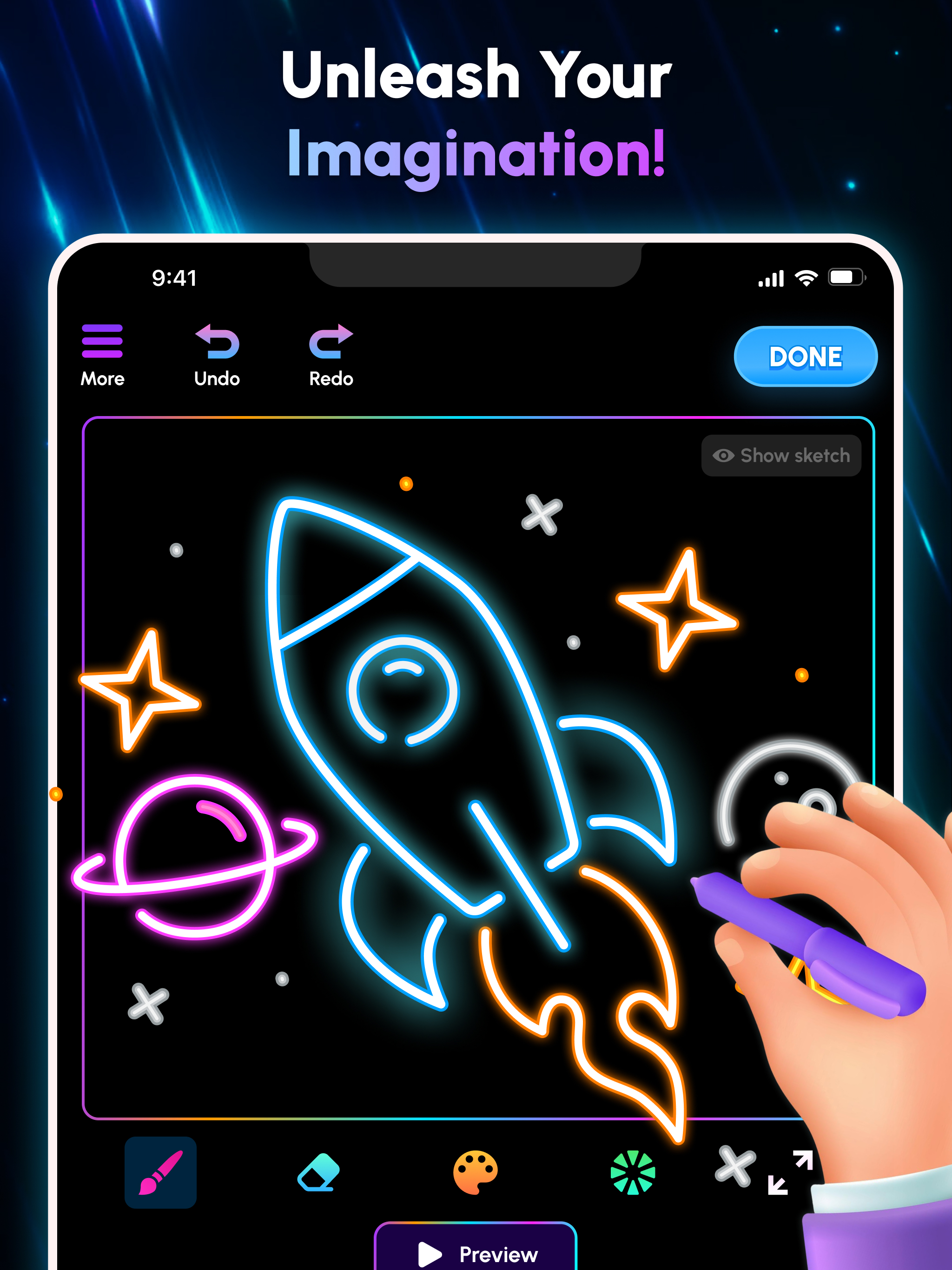 Glow Art Drawing - Doodle App