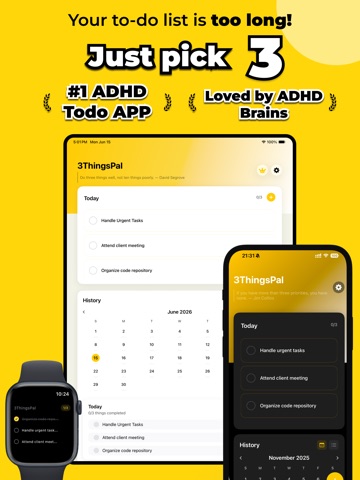 3Things Pal: ADHD Focus List iPad screenshot