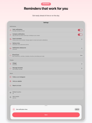 Name-day & Birthday Calendar iPad screenshot