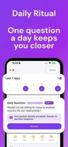 couples questions Bondly Quiz iPhone screenshot