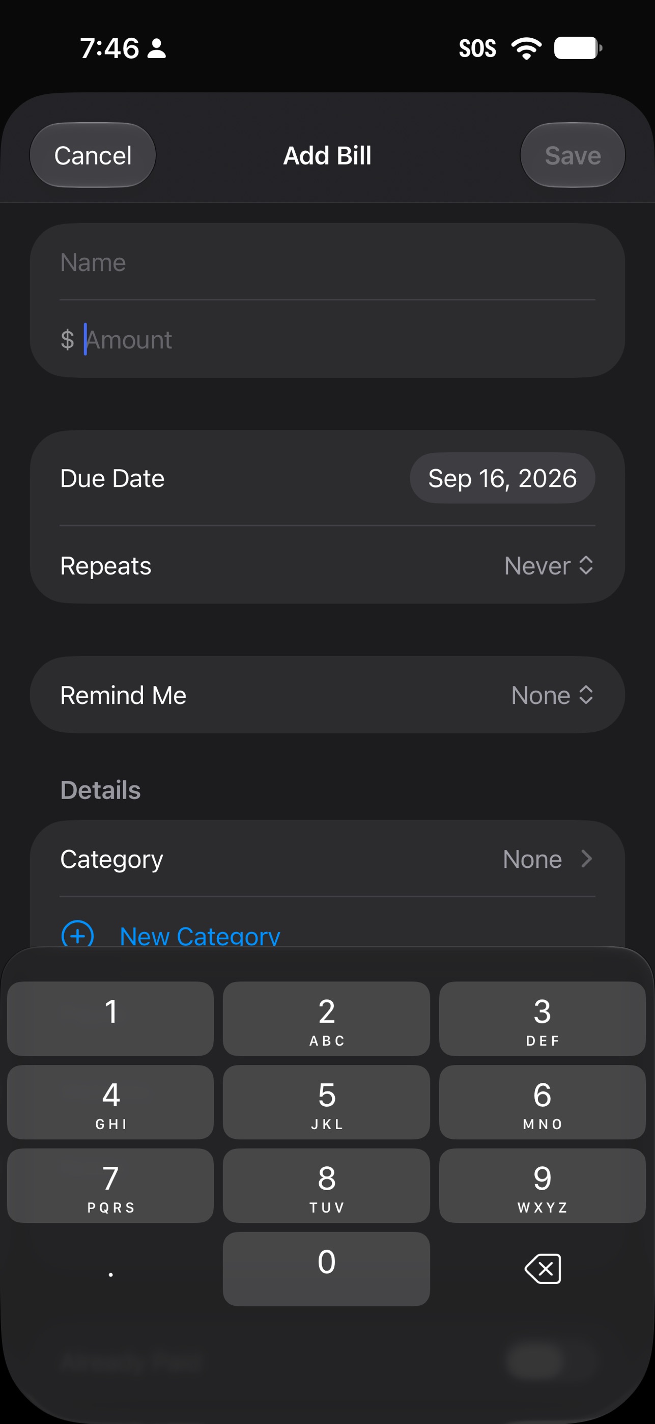Screenshot 5 of Onyx Bill Organizer