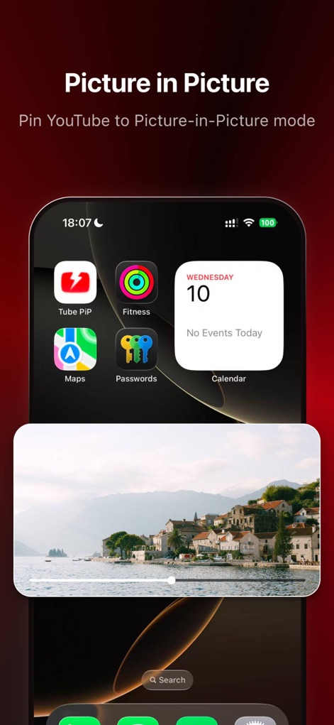 Tube PiP: PiP for Youtube - Observez le mode PiP en action, permettant aux utilisateurs de regarder des vidéos tout en naviguant sur l'écran d'accueil et d'utiliser d'autres applications simultanément. 