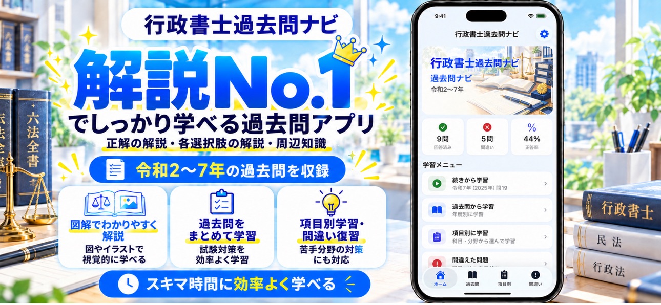 Screenshot 1 of 行政書士　過去問ナビ