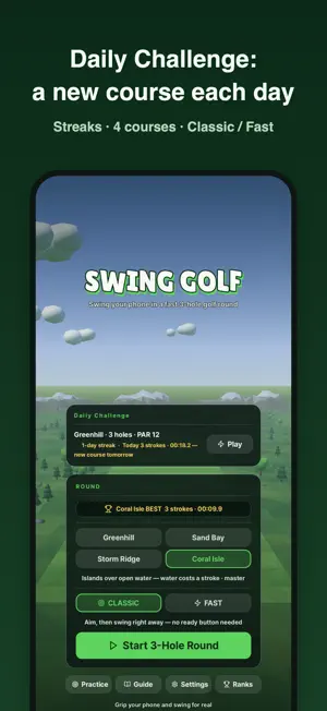 PhoneSwing Golf: Motion Game screenshot 3