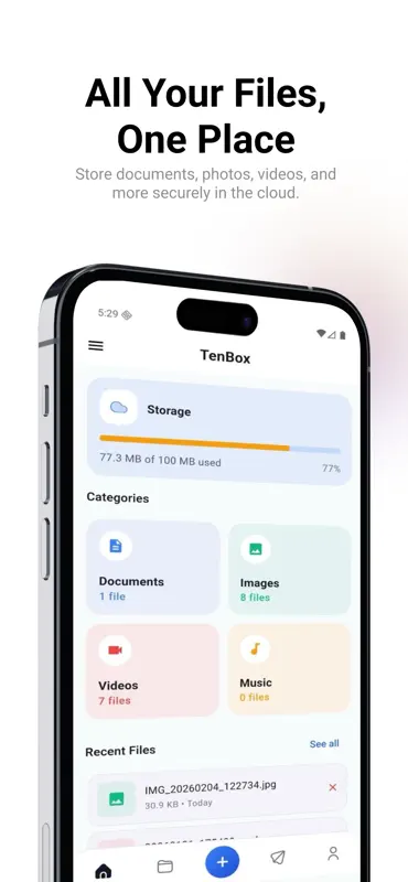 TenBox: Secure Cloud Storage screenshot 1 of 6