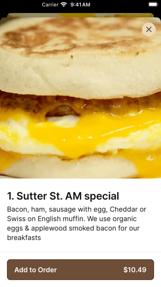 Sutter Street Cafe iPhone screenshot 3 - Food & Drink app