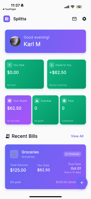 Splitta - Bill Splitter Screenshot 1 of 8
