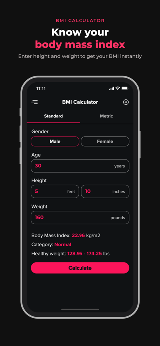 BMI Calculator and Tracker Screenshot 1 of 5
