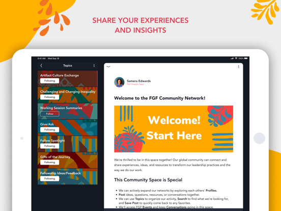 FGF Community Network iPad screenshot 2 - Business app