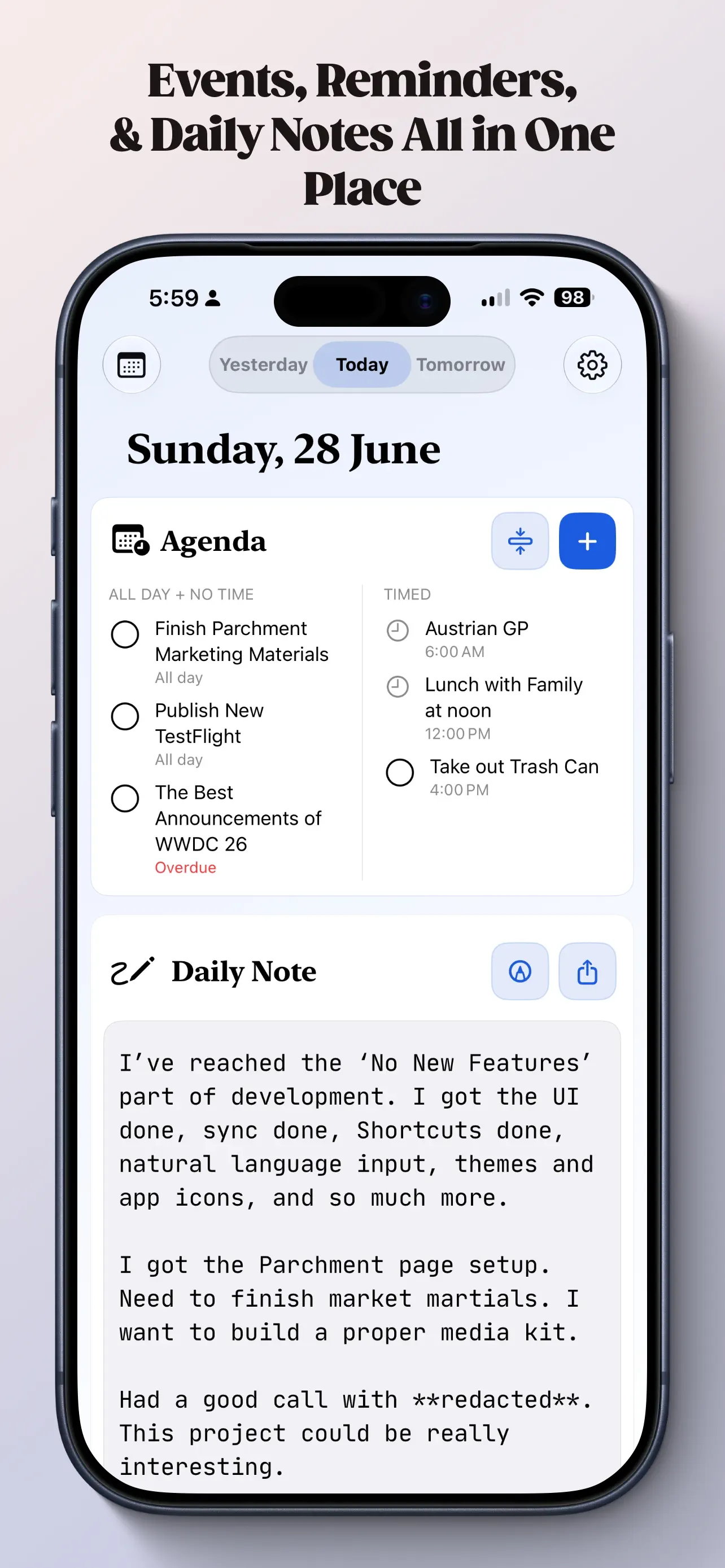 Parchment: Agenda & Daily Note 스크린샷 1