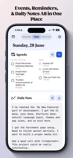 Parchment: Agenda & Daily Note iPhone Screenshot 1