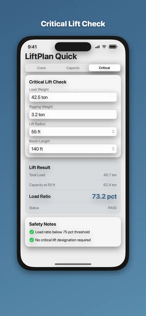 Screenshot #2 pour Crane Lift Planner