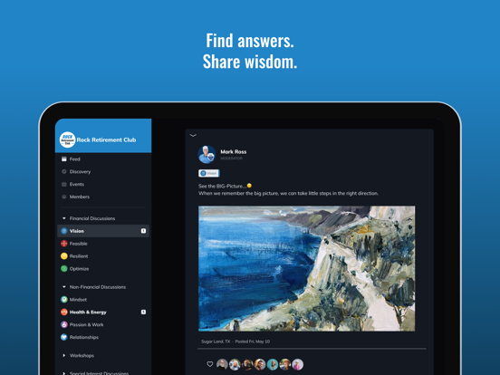 Rock Retirement Club iPad screenshot 5 - Education app