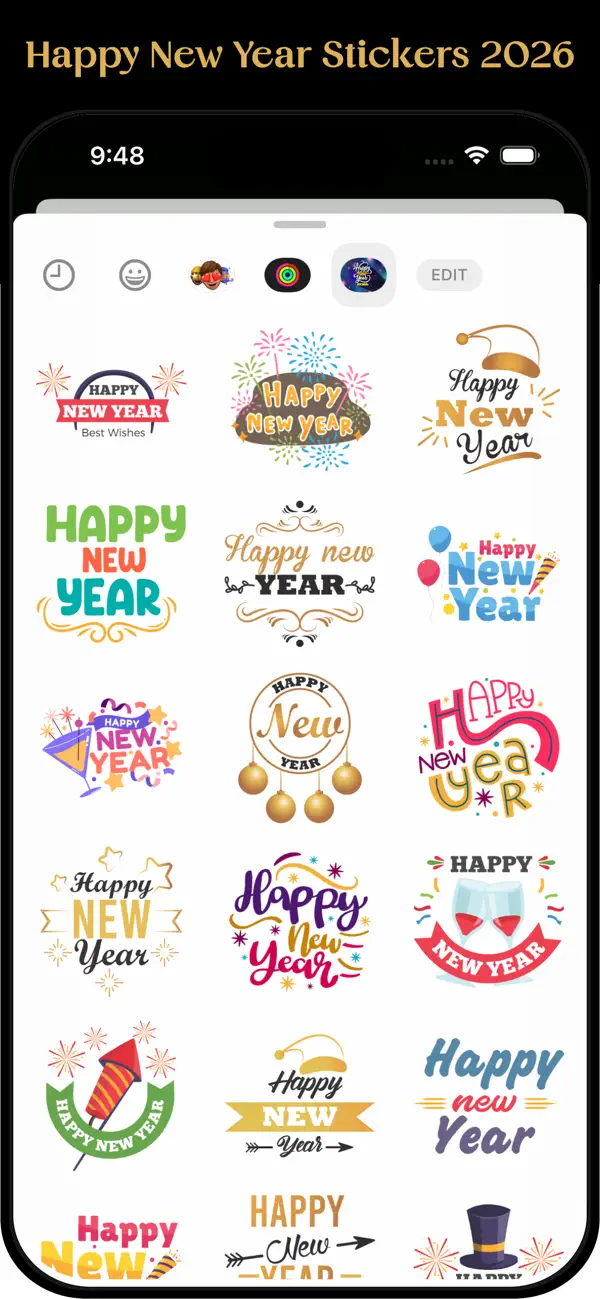 Screenshot #3 pour Happy New Year Stickers 2026!