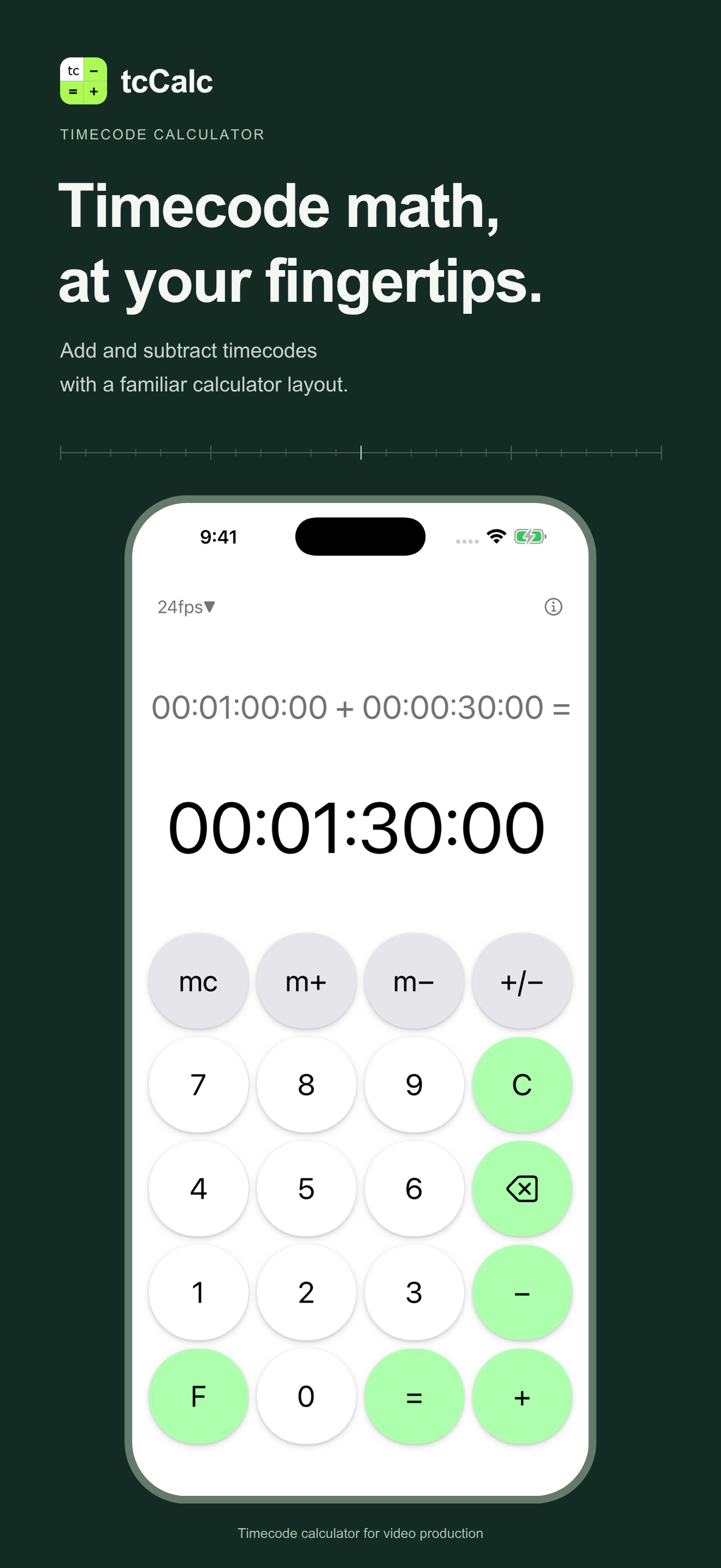 tcCalc - timecode & frame calc