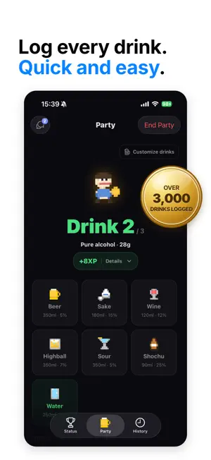 Hodohodo: Drink Less Tracker screenshot 2