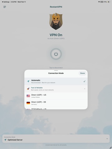 RostamVPN - Unlimited Fast VPN ipad screenshot 2