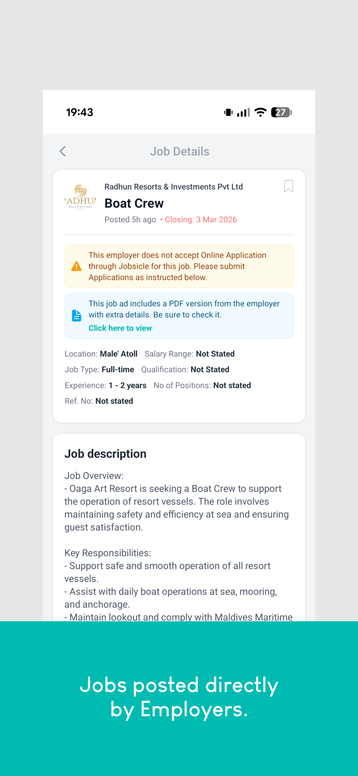 Jobsicle: Jobs in Maldives screenshot 5