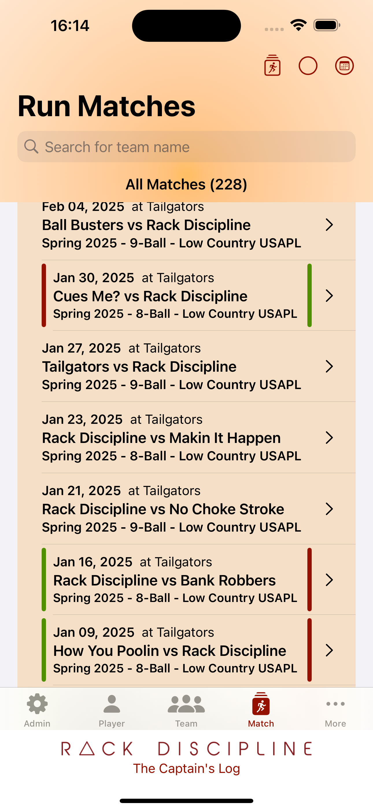 Rack Discipline Captains Log