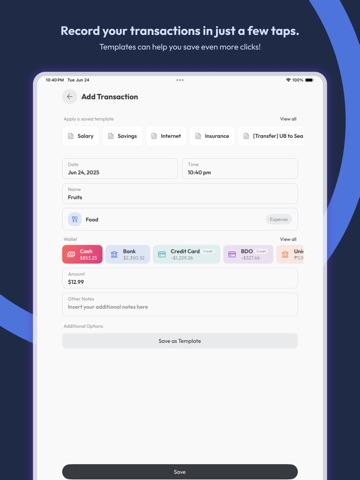 eXpend: Make Budgeting a Habit iPad screenshot