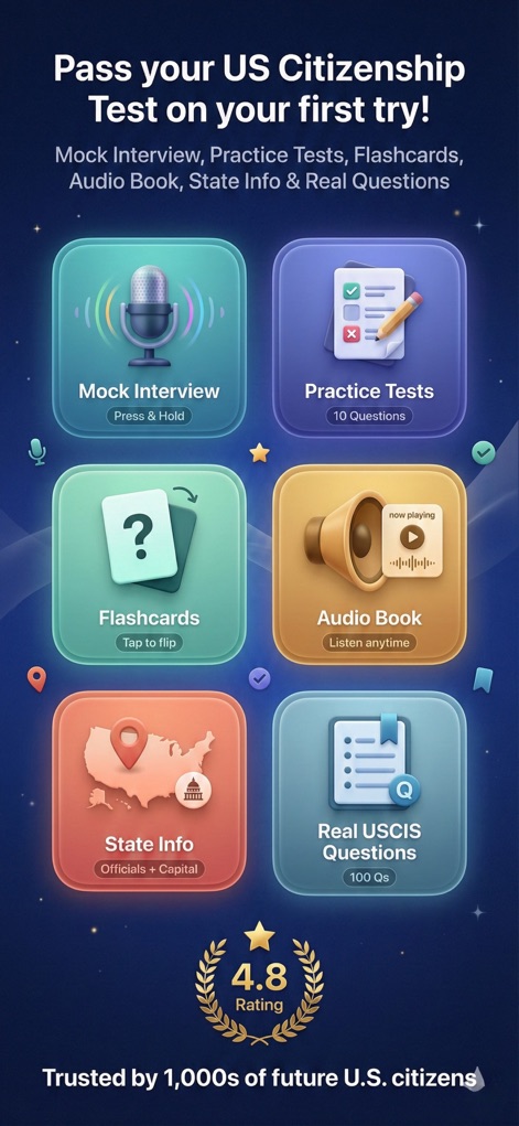 US Citizenship Test 2026 Plus. - Education App | MWM