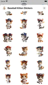 baseball kitten stickers iphone screenshot 2