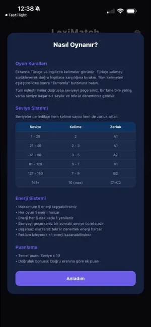 LexiMatch - Kelime Eşleştirme screenshot 2
