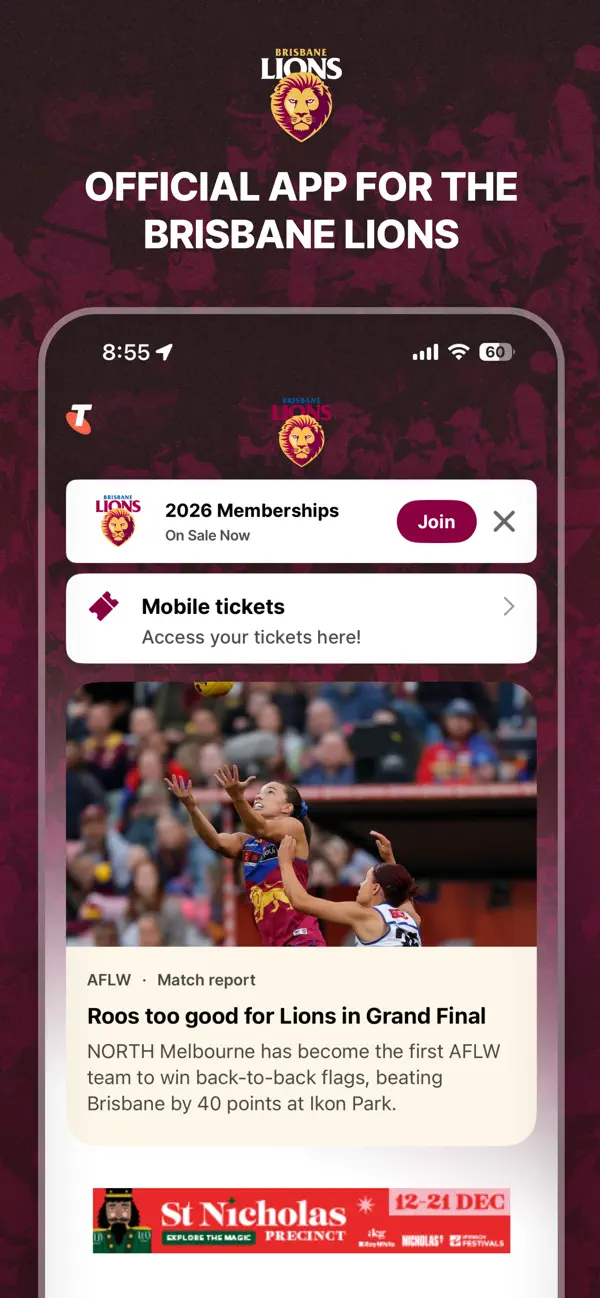 Screenshot #1 pour Brisbane Lions Official App