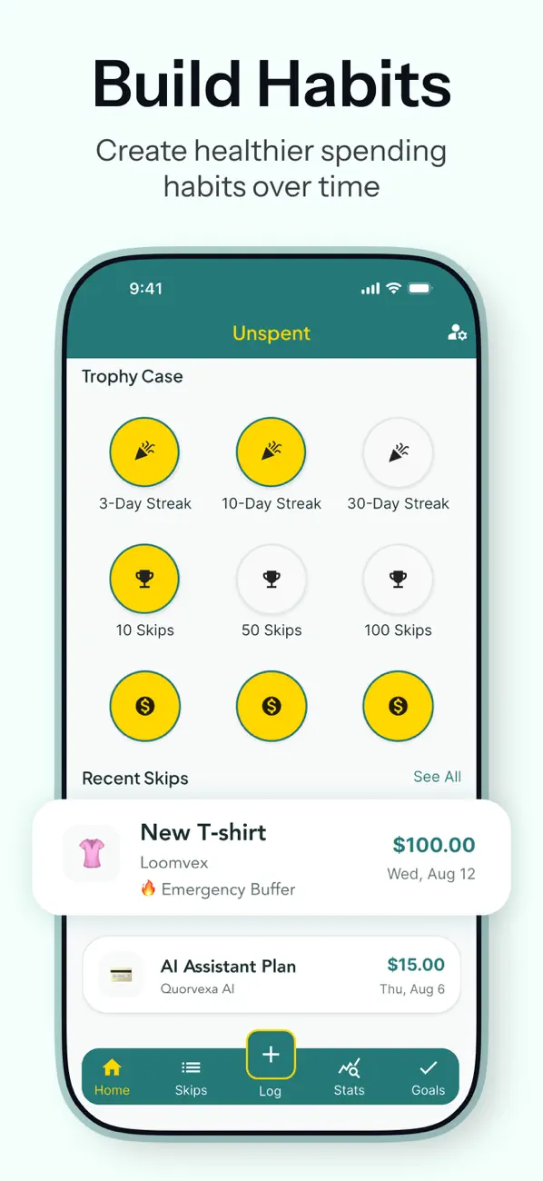 Screenshot #3 pour Unspent: Track What You Skip