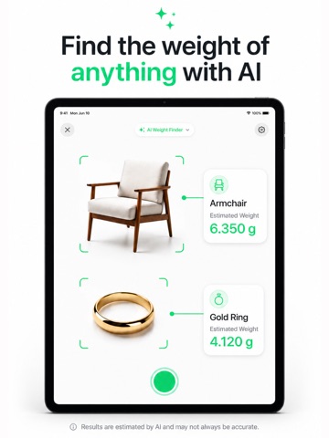 Scale For Grams - AI Estimate iPad screenshot