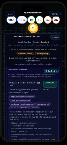 Quantum Lotto AI Analyzer Screenshot 2 of 3