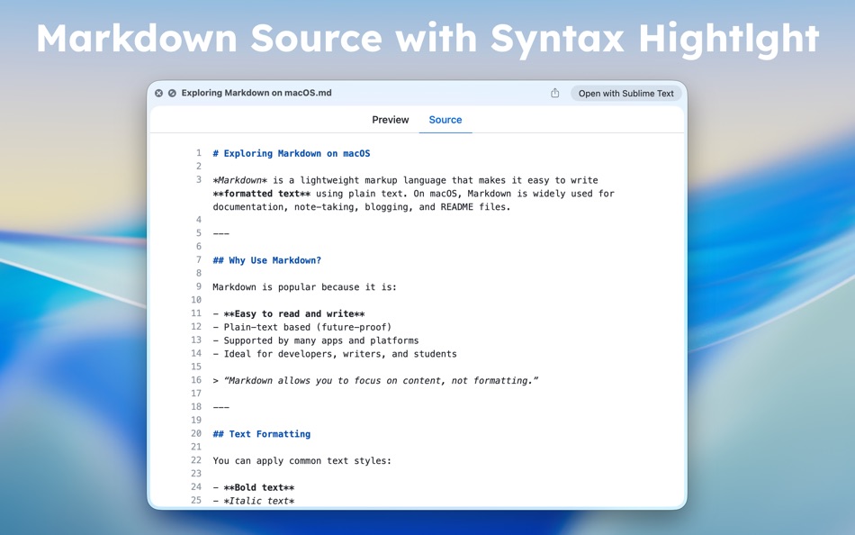 #2. Markdown Preview - Quick Look (macOS) Podle: Anybox LTD