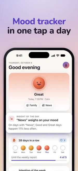 Mood Tracker, Diary: MoodSpace screenshot 1