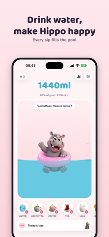 Water Tracker Hippo screenshot 1