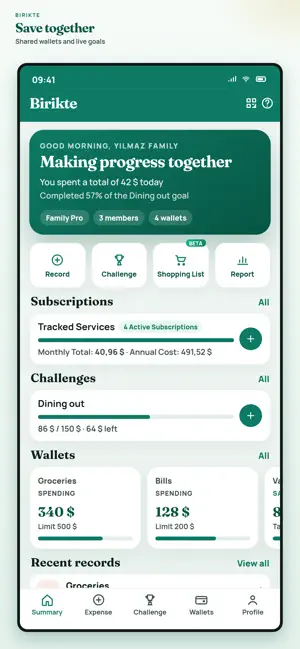 Birikte: Family Budget Expense screenshot 1