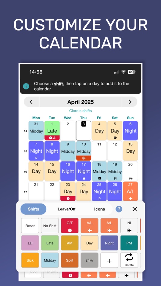 #2. My Shift Planner - Calendar (iOS) От: MyBuzz Technologies Limited