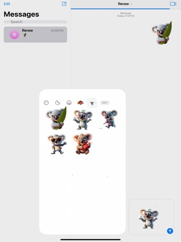 Mischievous Koala Stickers iPad screenshot