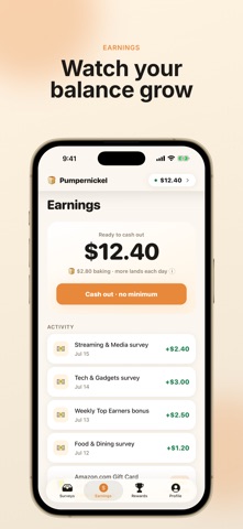Pumpernickel: Paid Surveys iPhone screenshot