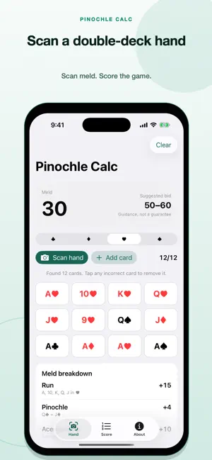 Pinochle Calc screenshot 1