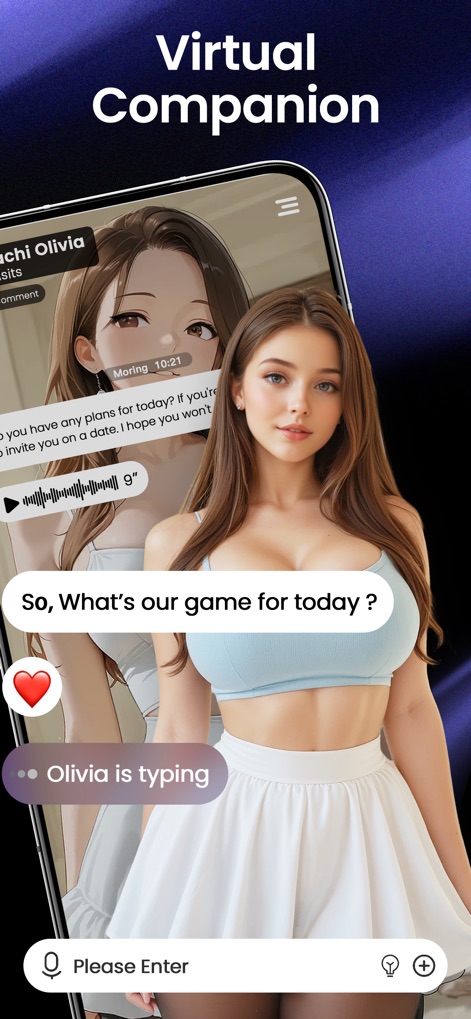 SeaArt: AI Photo & Video Maker - 이 앱의 가상 AI 친구 기능은 사용자가 현실 같은 대화를 나눌 수 있게 합니다. 다양한 스타일의 AI 캐릭터와 소통하고, 실시간 타이핑 표시와 같은 상호작용으로 몰입감을 높입니다.