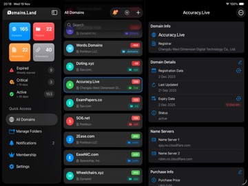 Domains.Land - Domain Manager iPad screenshot