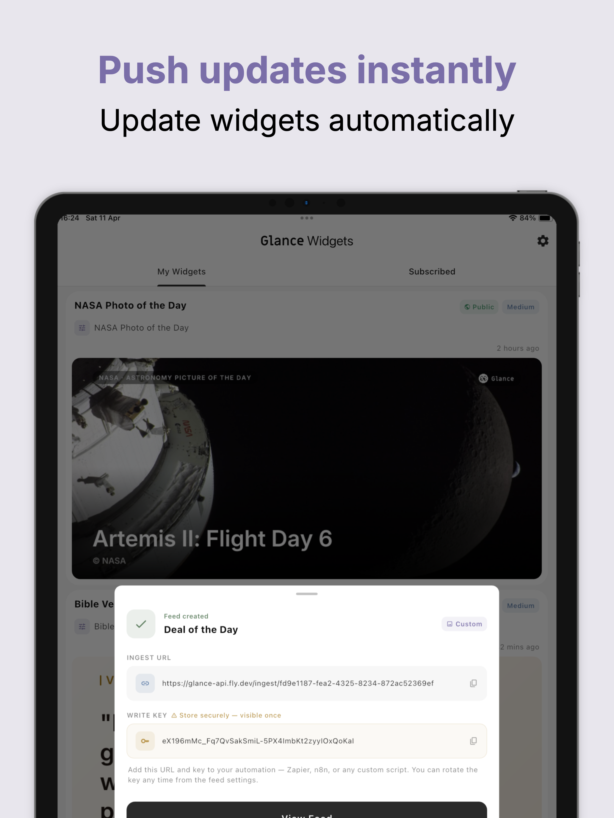 Glance - Home Screen Feeds