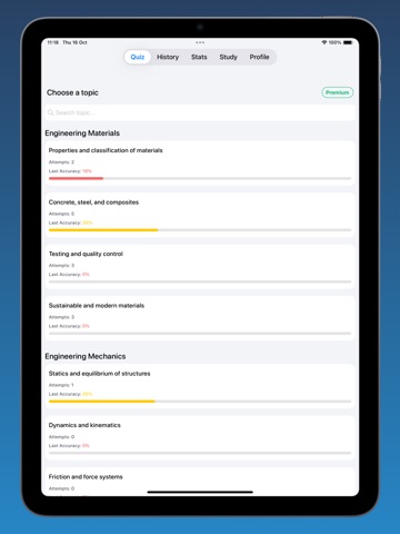 Civil Engineering -Quiz iPad screenshot