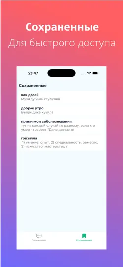 Screenshot von Чеченско-Русский переводчик auf dem iPhone 2