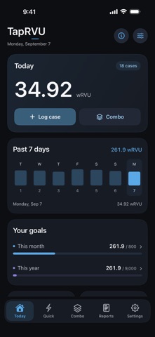 TapRVU – RVU Tracker Screenshot 1 of 5