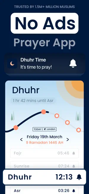 Pillars: Prayer Times & Qibla iPhone screenshot 1