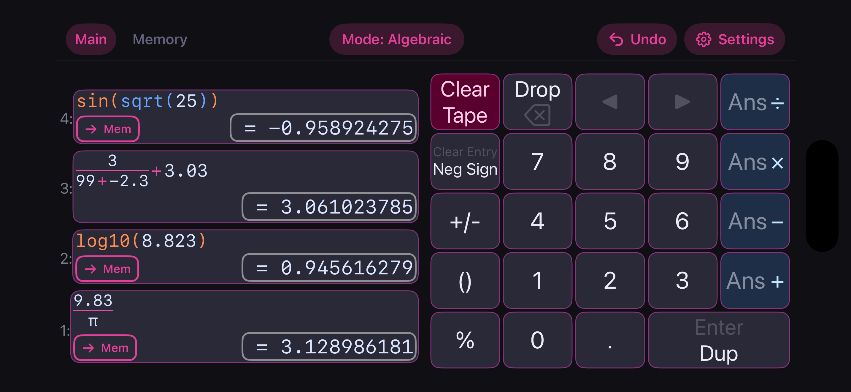 BVCalc screenshot 5