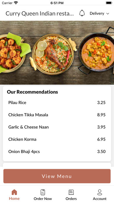 Curry Queen Indian restaurant Screenshot