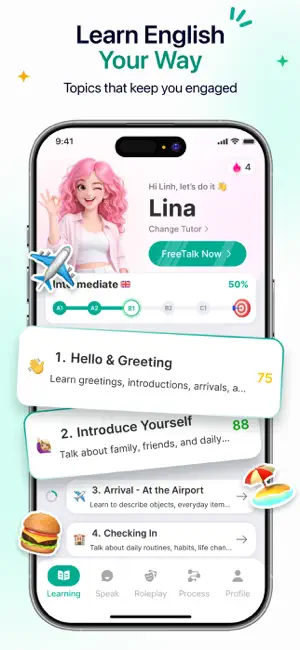 Linaoi: Speak & Learn English iPhone screenshot 5