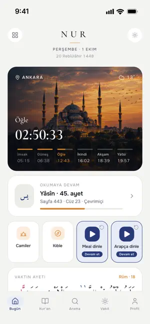 Nur — Kuran, Hatim, Ezan Vakti screenshot 1
